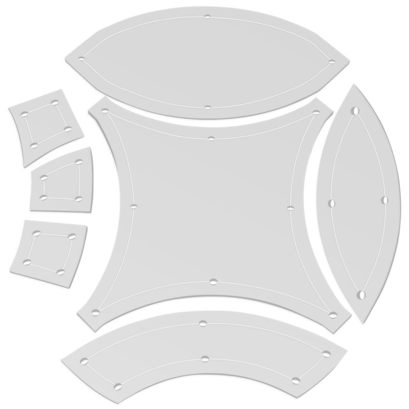LaserThing 5" Double Wedding Ring Acrylic Quilting Template Set, 1/4" Seam Allowance - 7 Pieces - Tiny DWR - Image 2